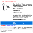 thumbnail image 2 of Rear Right Power Window Regulator and Motor Assembly - Compatible with 1997 - 2005 Buick Century 1998 1999 2000 2001 2002 2003 2004, 2 of 2