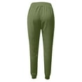 thumbnail image 5 of Baqcunre Women's Solid Elastic Waist Pocket Lace-Up Leg Nine-Point Pants,Size S-3XL,Joggers for Women,Womens Joggers With Pockets,Women's Pants,Womens Clothes,Color Army Green, 5 of 5