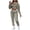 Gray, variant on Women's 3 Piece Outfits Tracksuits Long Sleeve Pullover Crop Top Hoodie +Tank Top+Drawstring Long Pants Sweatsuit