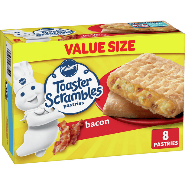 Pillsbury Toaster Scrambles, Bacon, 8 Frozen Pastries, 14 oz. Box