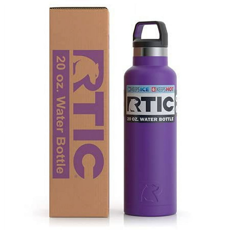 RTIC 20 oz Vacuum Insulated Water Bottle, Metal Stainless Steel Double Wall  Insulation, BPA Free Reusable, Leak-Proof Thermos Flask for Hot and Cold  Drinks, Travel, Sports, Camping, Majestic Purple 