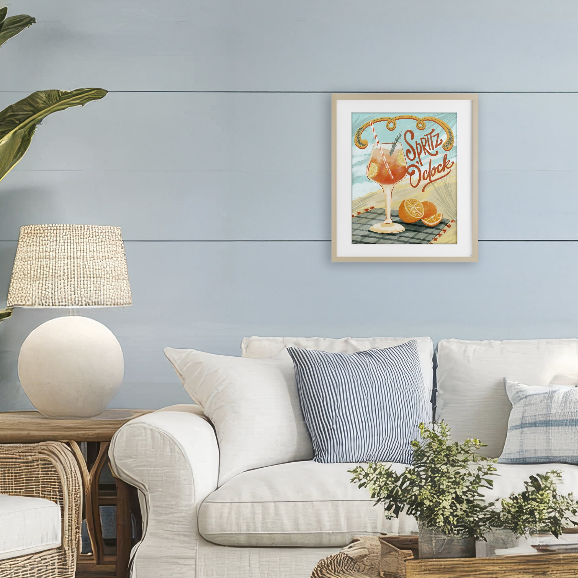 Stupell Industries Spritz O'Clock Citrus Cocktail Birch Framed Print Under Glass, design by Connie Summers
