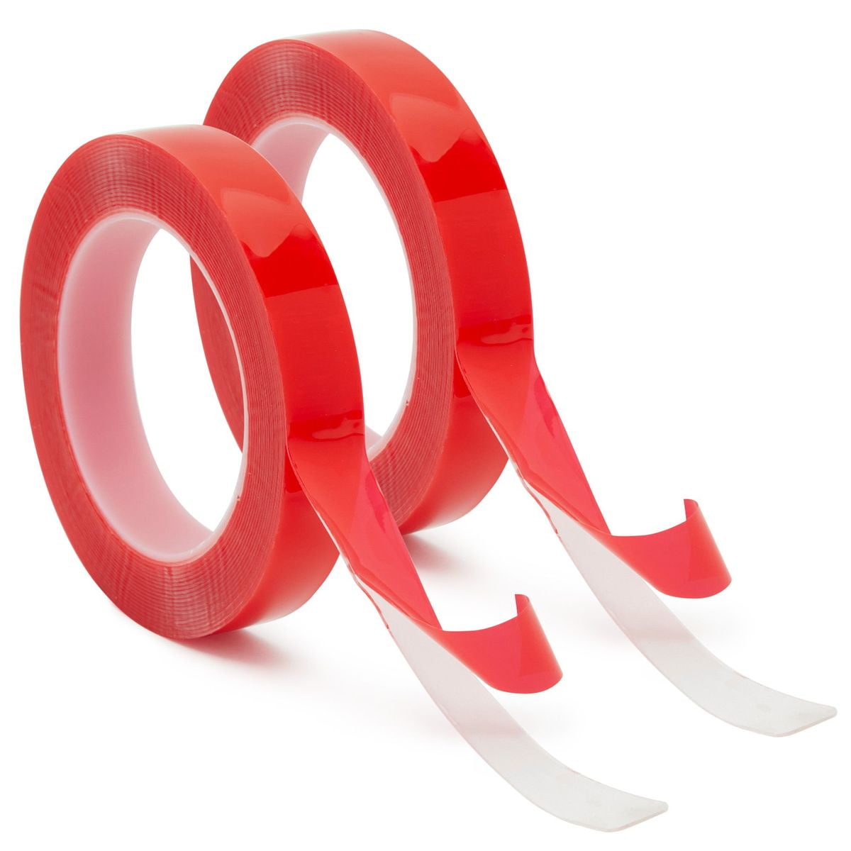 2 Pack Removable Double-Sided Mounting Tape for Heavy Duty, Red, 0.75 inch x 20 ft