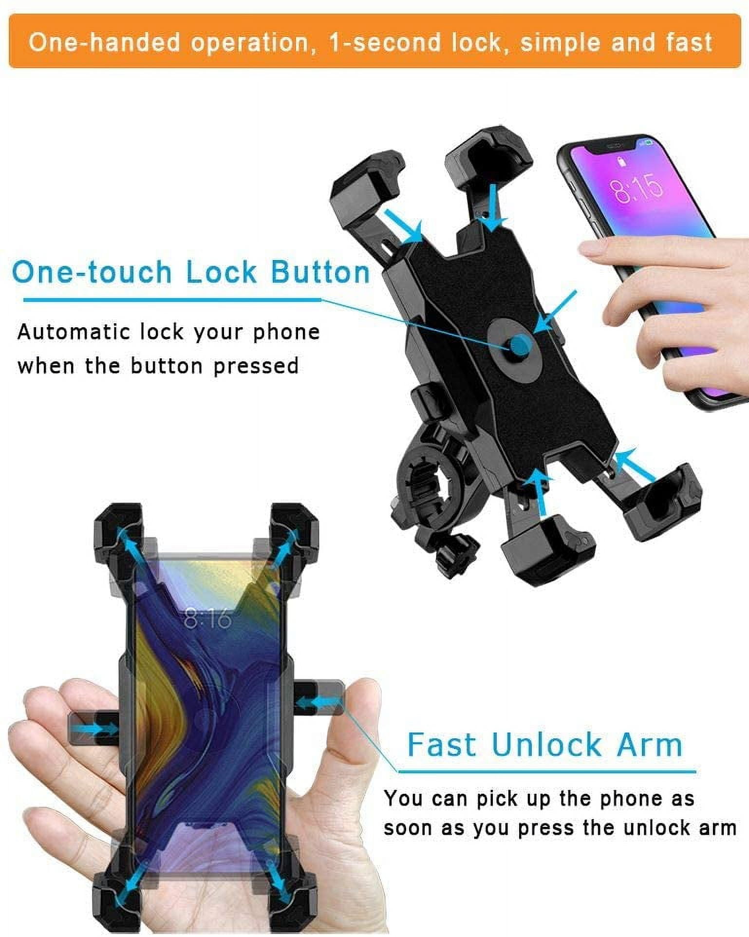 Tattom Phone Holder for Bike, Adjustable Bike Phone Mount Easy Install Scooter Phone Holder, Bicycles Cell Phone Holder Handlebar for 4.7-6.8 inch Black .