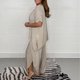 thumbnail image 4 of Conjunto de pantalones y top de jersey para mujer Conjunto de salón de 2 piezas de color sólido Suelto Primavera Verano Hugtrwg  Para estrenar, 4 of 7