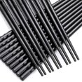 thumbnail image 1 of 10 pares de palillos reutilizables de fibra de vidrio, negros, aptos para lavavajillas, 9 1/2 pulgadas, 1 of 5