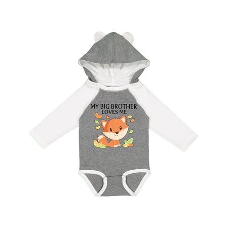 

Inktastic My Big Brother Loves Me- little fox Gift Baby Boy or Baby Girl Long Sleeve Bodysuit