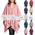thumbnail image 4 of Lutiedan Shawl Wraps for Women, Soft Elegant Poncho Cape with Pockets, Open Front Scarf Blanket Cardigan for Fall Winter,Khaki, 4 of 6