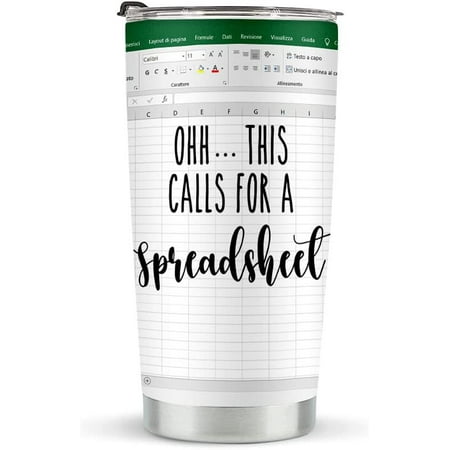 

Accountant Gift Spreadsheet Tumbler Stainless Steel Tumblers 20oz Accountant Gifts for Women Men CPA Coworkers Birthday Christmas Gift for Her Ohh This Calls For A Spreadsheet Tumbler