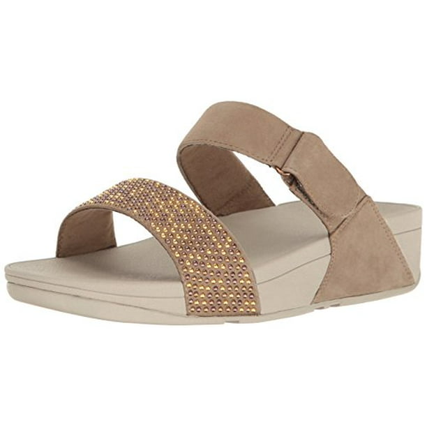 FitFlop FitFlop Women's Lulu Popstud Slide Sandal Flip Flop, Desert