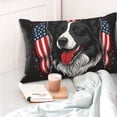thumbnail image 4 of Salouo Independence Day Collie Pattern Pillow Cases,1PC Pillow Covers with Envelope Closure Decorative Pillow Case for Bed Couch,Pillows Not Included-14"x20", 4 of 6