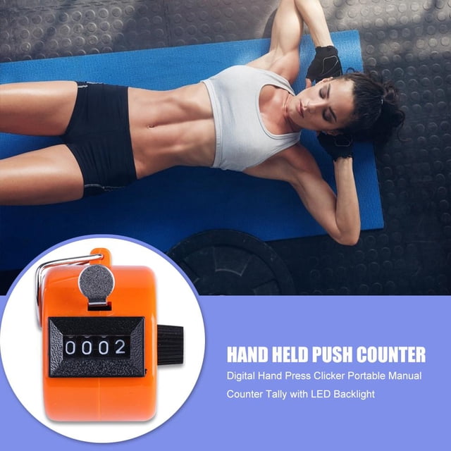 Deporte Digital Hand Press Clicker Portable Manual Tally con retroiluminación (naranja)