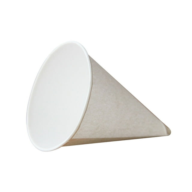 Inteprter Paquete de 250 vasos de papel en forma de cono a prueba de fugas contenedor de almacenamiento de agua potable frutas vasos de helado Mostrada