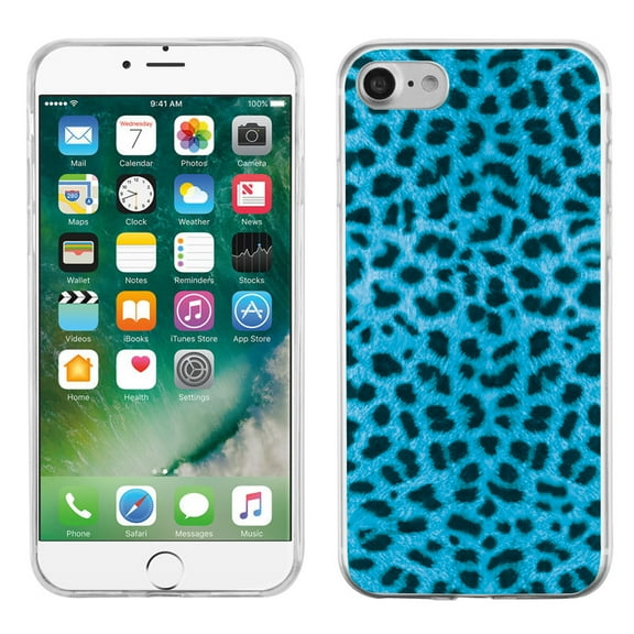 One Tough Shield ® Slim-Fit Premium TPU Gel Phone Case for Apple iPhone 7 - Cheetah Blue