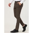 thumbnail image 2 of Unique Bargains Men's Plaid Dress Slim Fit Checked Business Pants with Pockets 30 Brown, 2 of 6
