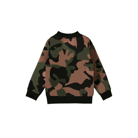

One opening Children s Camouflage Top Zipper Cardigan Coat for Kids