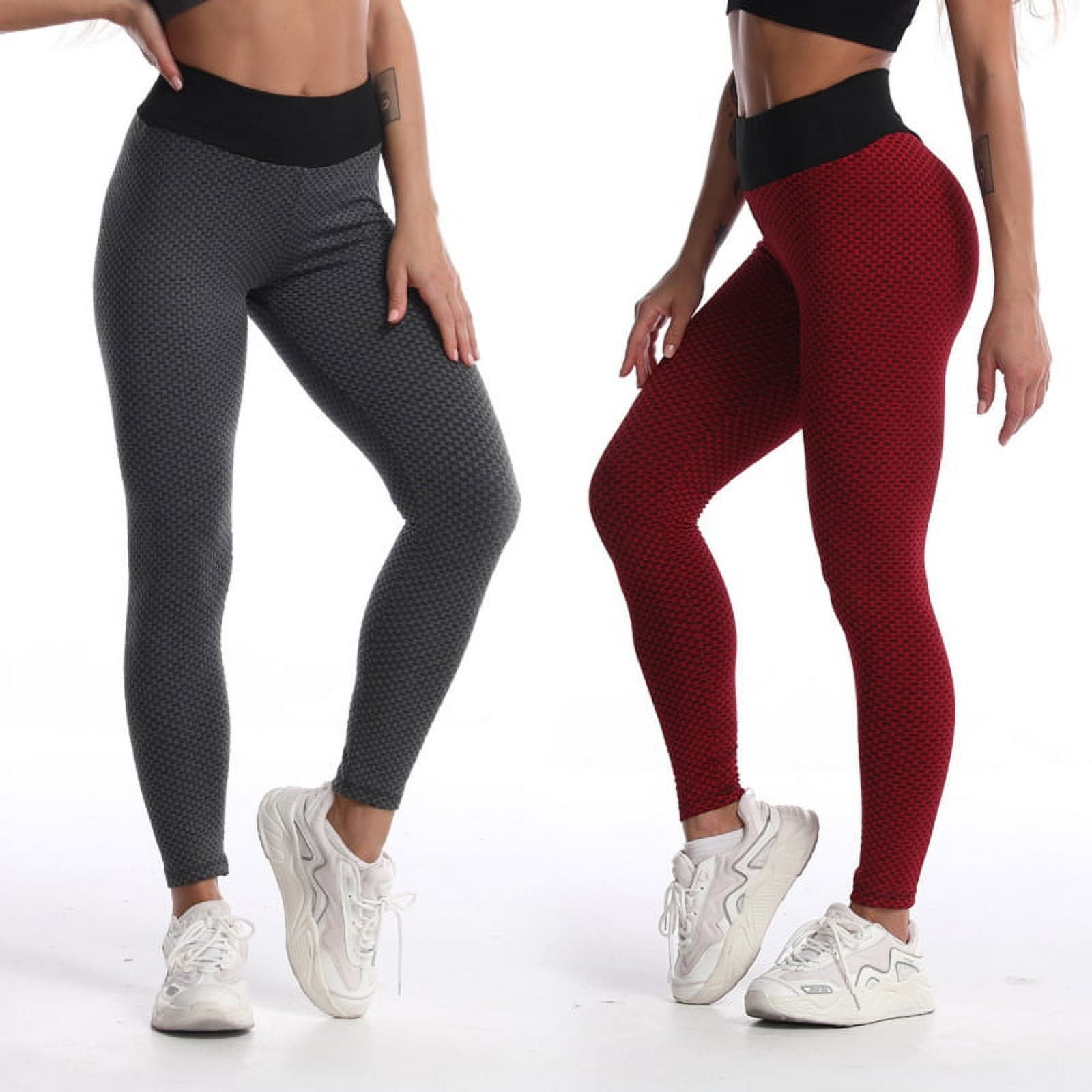 Women's High Waist Textured Yoga Pants Ruched Butt Lifting Slim Workout  Leggings Sexy Booty Sports Tights Bubble Honeycomb Trousers Female 