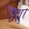 thumbnail image 3 of Bigersell No Show Underwear Clearance Plus Size Underwear Bikini Panty Style P-666 Spandex Thong Panties Thongs Briefs High Waist Women's Bikini Panties Purple One Size, 3 of 4