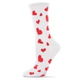 thumbnail image 2 of MeMoi Hearts Aflutter Bamboo Blend Crew Socks - Womens - Female, One Size, Black, 2 of 2