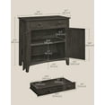 thumbnail image 6 of Entryway Storage Cabinet Sideboard with 2 Drawers for Kitchen Living Room, with Doors, Height Adjustable Shelf, for Living Room, Kitchen, Black, 6 of 12