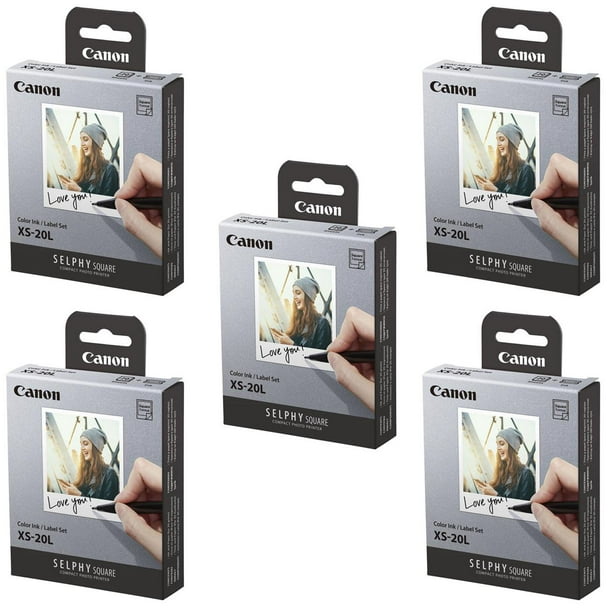 metano Fácil de comprender conveniencia Canon 5 Pack SELPHY Color Ink/Label XS-20L Set, 20 Sheets - Walmart.com