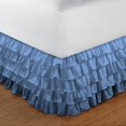 thumbnail image 2 of D.N.G. BEDDINGS 1 Piece Multi Ruffle Bed Skirt, 12 Inch Deep Pocket, 800 Thread Cotton 100% Egyptian Cotton, Olympic Queen Size (66" x 80") Inch, Solid Medium Blue, 2 of 2