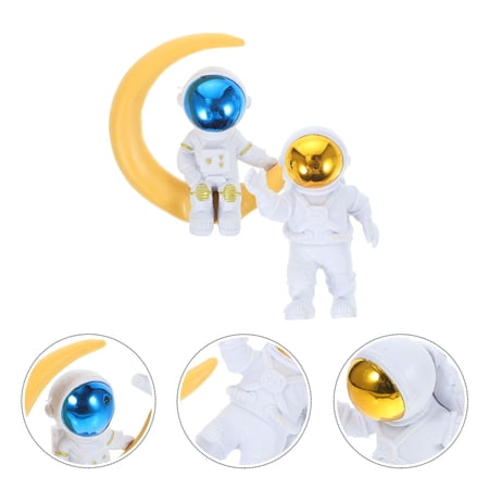 ETHZZLE Creative PVC Astronaut Decor Multi-Color for Fish Tank and Home 2Pcs