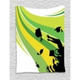 thumbnail image 1 of Education Tapestry, Graduation Theme Silhouette of Students Throwing Hats University School Concept, Wall Hanging for Bedroom Living Room Dorm Decor, 60W X 80L Inches, Multicolor, by Ambesonne, 1 of 2