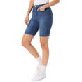thumbnail image 4 of INSPIRE CHIC Women's Stretchy Mid Rise Bermuda Denim Shorts Blue XL, 4 of 6