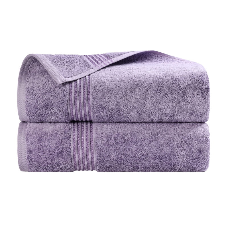Superior Egyptian Cotton Absorbent Royal Purple Bath Sheet Set of 2