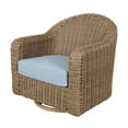 thumbnail image 2 of Better Homes & Gardens Bellamy Outdoor 1pk Swivel Glider Chair, Tan Wicker/Blue Cushion, 2 of 10