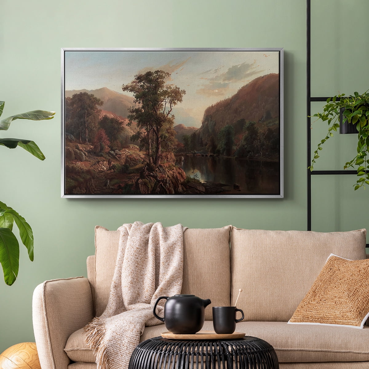 Vintage Landscape-CCCXXX By Wexford Home Framed in Silver Wood Gallery Wrapped Canvas 25 in. x 37 in.