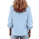 thumbnail image 5 of Blusa para Mujer Elegante Casual Camisa de Manga Larga Cuello con Solapa Color Sólido Blusas de Talla Grande para Mujer, Azul Claro 3XL, 5 of 8