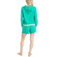 thumbnail image 5 of Ocean Pacific Women's Sunset Chasers Hoodie and Shorts Pajama Set, Green, Large, 5 of 6