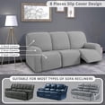 thumbnail image 4 of Fundas para sofá reclinable de 3 plazas ULTICOR, jacquared, gris claro, 4 of 6