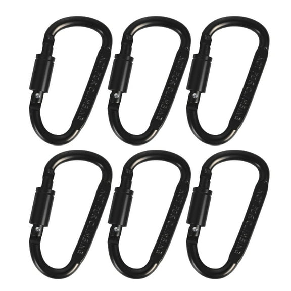 6pcs Aluminum Carabiner Multi Functional Carabiner Heavy Duty Carabiner with Key Rings for Fishing, Travel, and Mountain