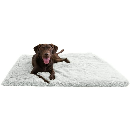Best Friends by Sheri Calming Shag Dog Blanket - Ultra Soft Faux Fur Pet Throw Anxiety-Relief Lightweight Warm Bed Cover for Dogs and Cats Machine Washable Frost Gray 40 x 50