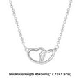 thumbnail image 5 of Double Love Heart Bling Pendant Clavicle Chain Necklace Jewelry Gift For H0L2, 5 of 7