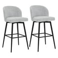 thumbnail image 2 of CHITA Swivel Bar Stools with Back & Metal Leg, Upholstered Counter Height Barstool, 30" Seat Height, Fabric in Cloud, Set of 2, 2 of 9