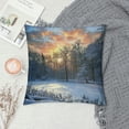 thumbnail image 2 of Orinice Snow Sunset Trees Graphic Decorative Cushion Throw Pillow Cover for Home Couch Living Room Bed Sofa - Winter Soft and Durable 1PC 24x24in, 2 of 5