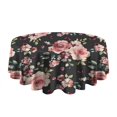 thumbnail image 5 of Pioneer Flower Floral Print Pattern Round Tablecloth 60"x60",Wrinkle Wipeable Table Cloth for Kitchen Dining Room Picnic Patio Party, 5 of 6