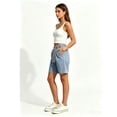 thumbnail image 5 of JJHGVB Bermuda Shorts for Women Knee Length High Waisted Baggy Shorts with Pockets Cotton Linen Summer Casual Lounge Outfits Light Blue 5XL, 5 of 8