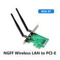 thumbnail image 2 of M.2 NGFF a PCI-E Tarjeta de convertidor Tarjeta de red Gigabit Ethernet BT Tarjeta de tarj Abanopi Tarjeta adaptadora, 2 of 6