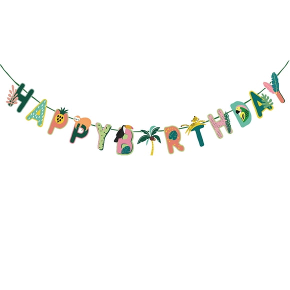 Lot de 1 Bannière Suspendue Multicolore Rectangulaire pour Anniversaire Célébration Joyeux Anniversaire Décorations