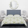 thumbnail image 2 of Designart 'geometric Green Triangle II' Geometric Duvet Cover Set, 2 of 4