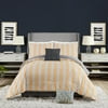 Ayesha Curry Willow Cotton Stripe 3-Piece Comforter Set, King, Yellow