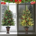 thumbnail image 4 of 3Ft Small Xmas Tree with 70 LED Lights, Mini Tabletop Christmas Tree, Artificial Pre-Lit Table Top Mini Tree for Home, Office, Holiday Indoor Outdoor Decor, 4 of 8