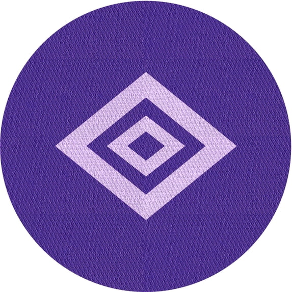 Ahgly Company Machine Washable Indoor Round Transitional Purple Area Rugs, 5' Round