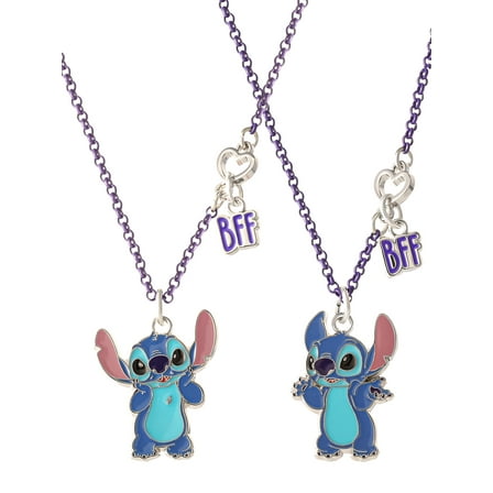 Disney Girls/Tween Lilo & Stitch Best Friends Necklace, Set of 2 with BFF Charm, 18"