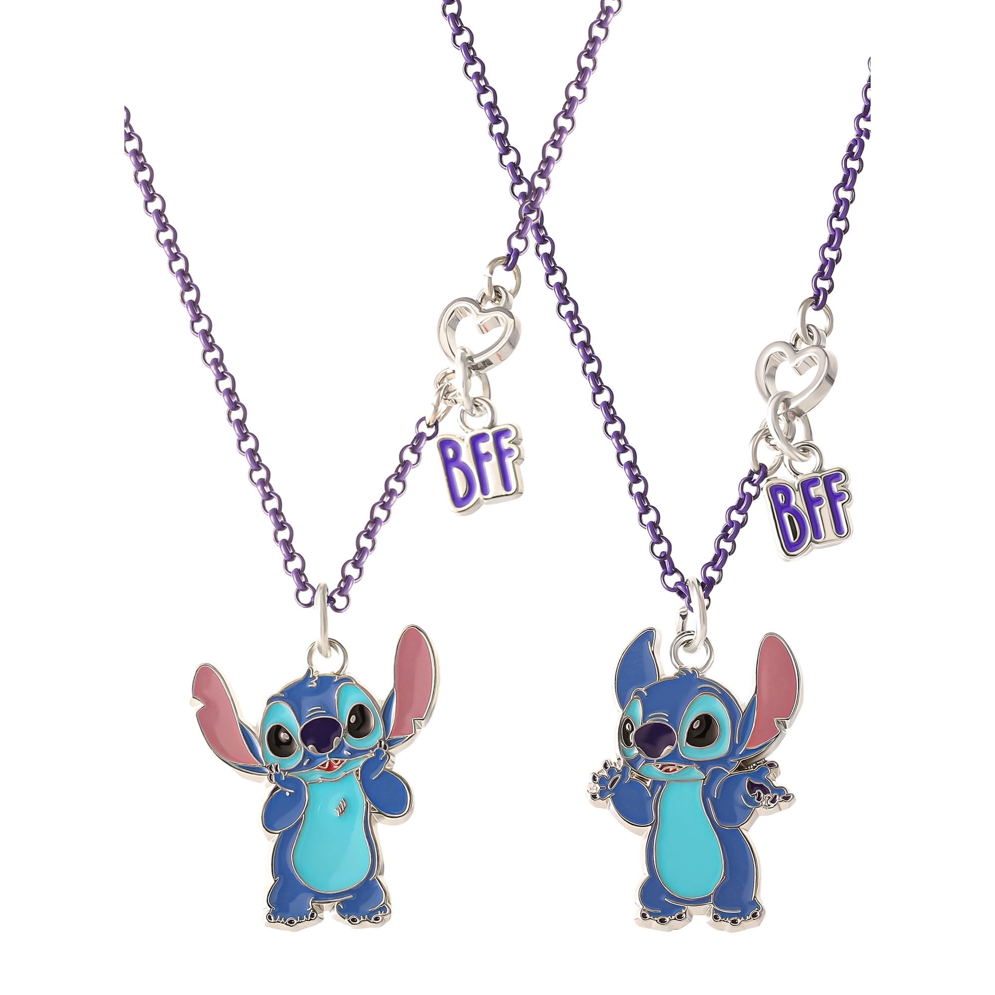 Disney Girls/Tween Lilo & Stitch Best Friends Necklace, Set of 2 with BFF Charm, 18"